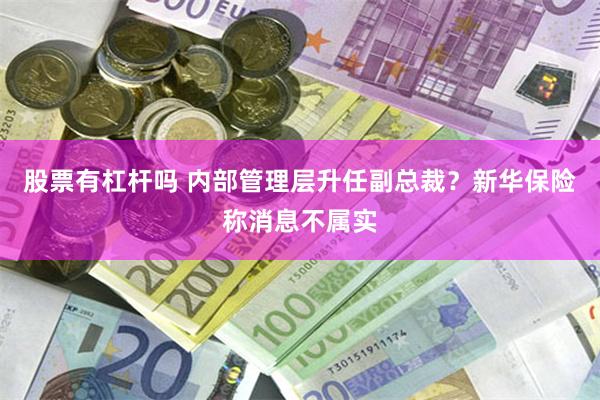 股票有杠杆吗 内部管理层升任副总裁？新华保险称消息不属实